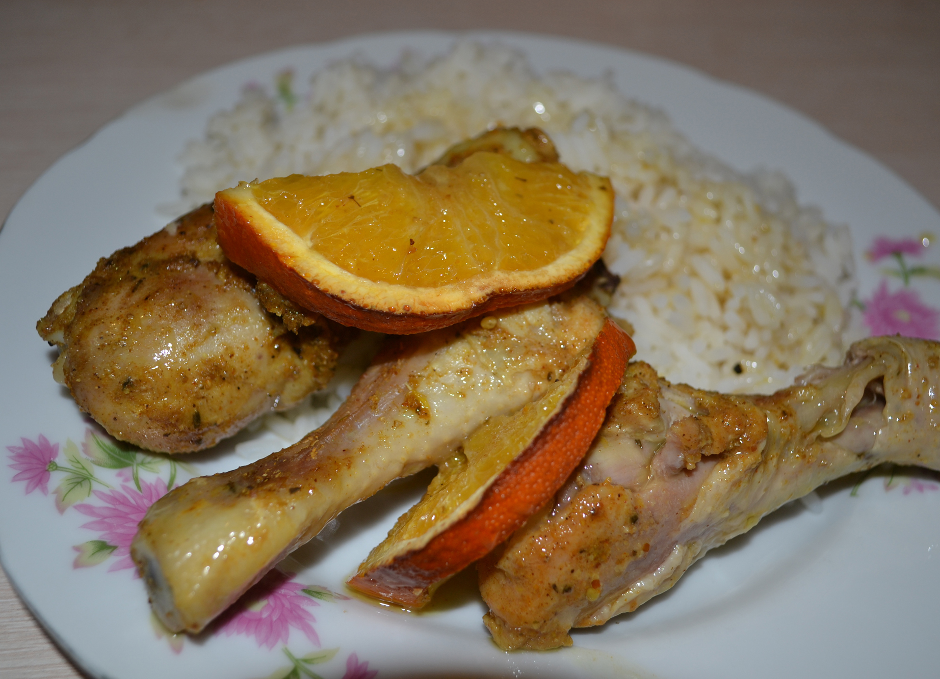 Куриные ножки с апельсинами в духовке фото
