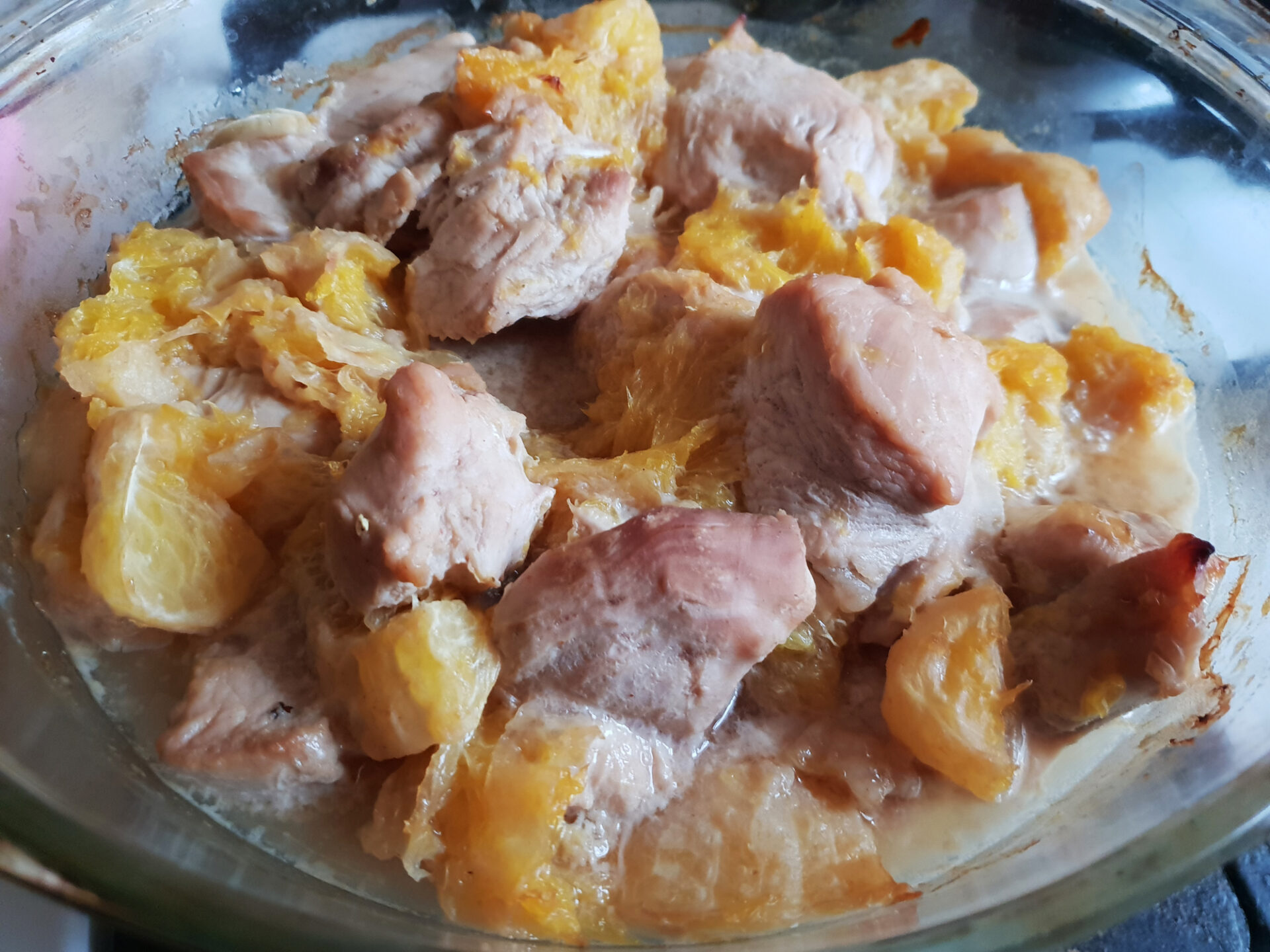 Мясо с апельсинами в духовке фото