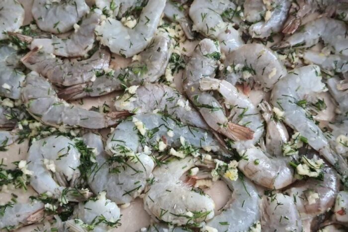 Colocar las gambas