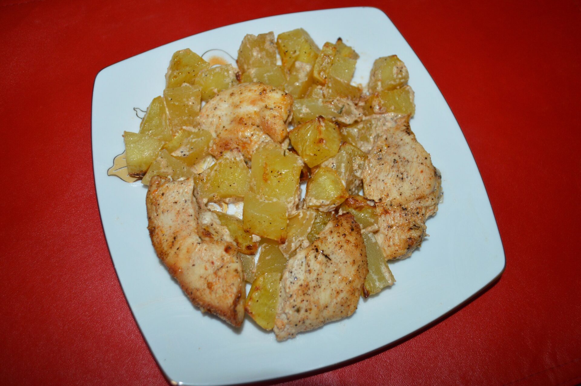 Pollo al horno con patatas