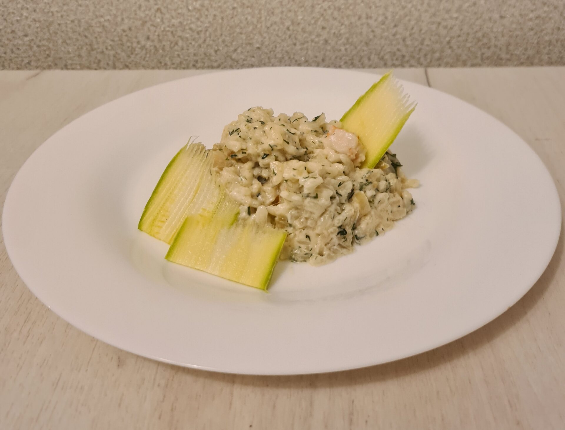 Risotto de camarones con mozzarella