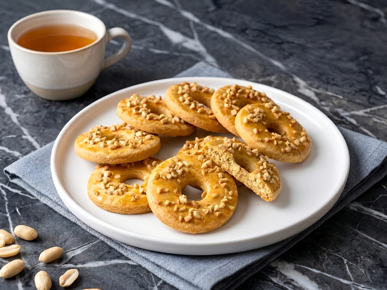 Butter Ring Cookies with Peanuts