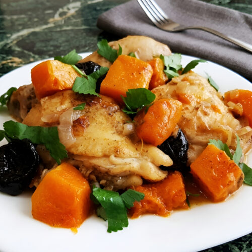 Chicken with Butternut Squash and Prunes