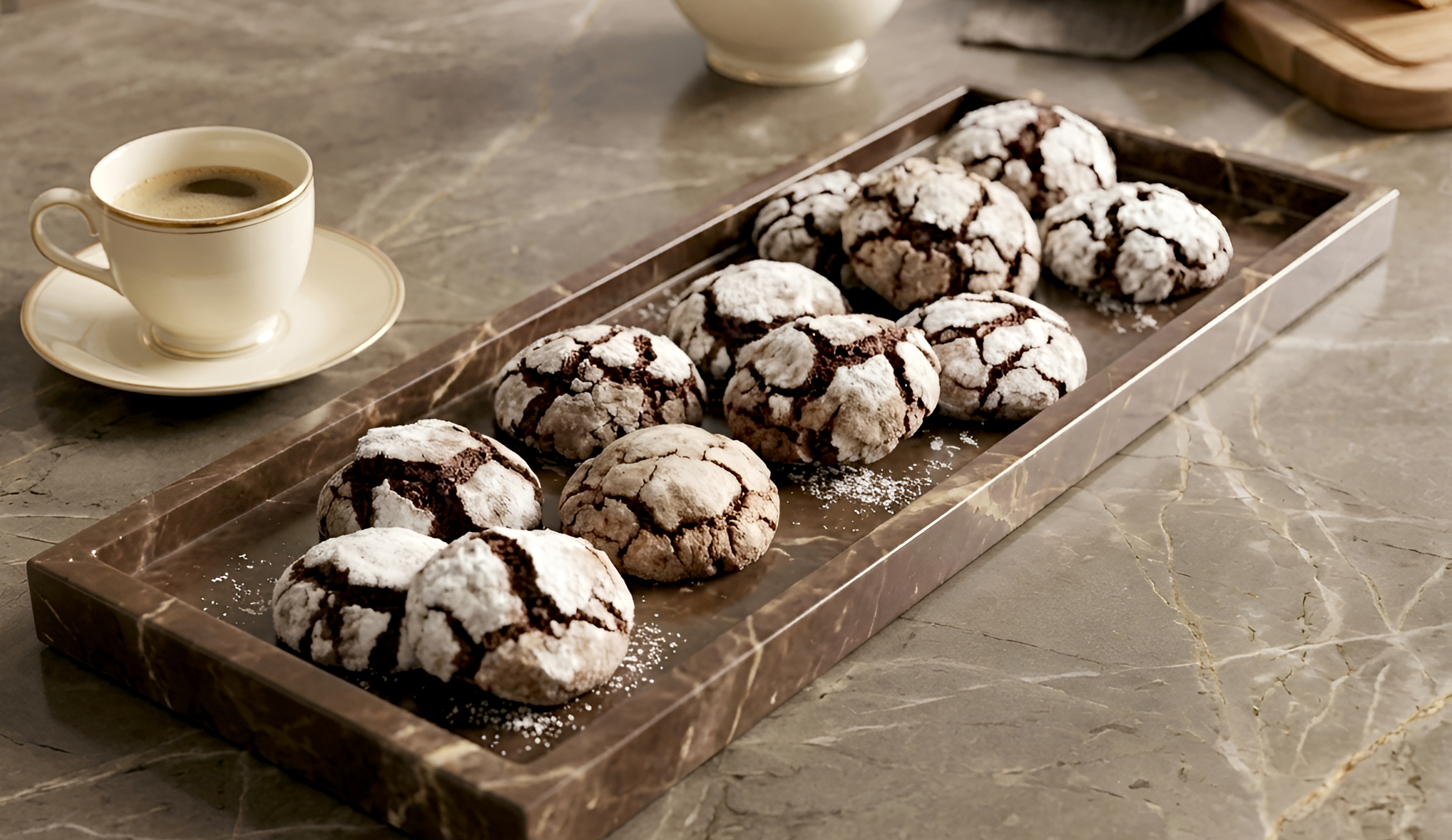 Chocolate Crinkle Cookies with Dark Chocolate