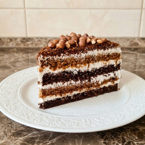 Chocolate Honey Walnut Layer Cake