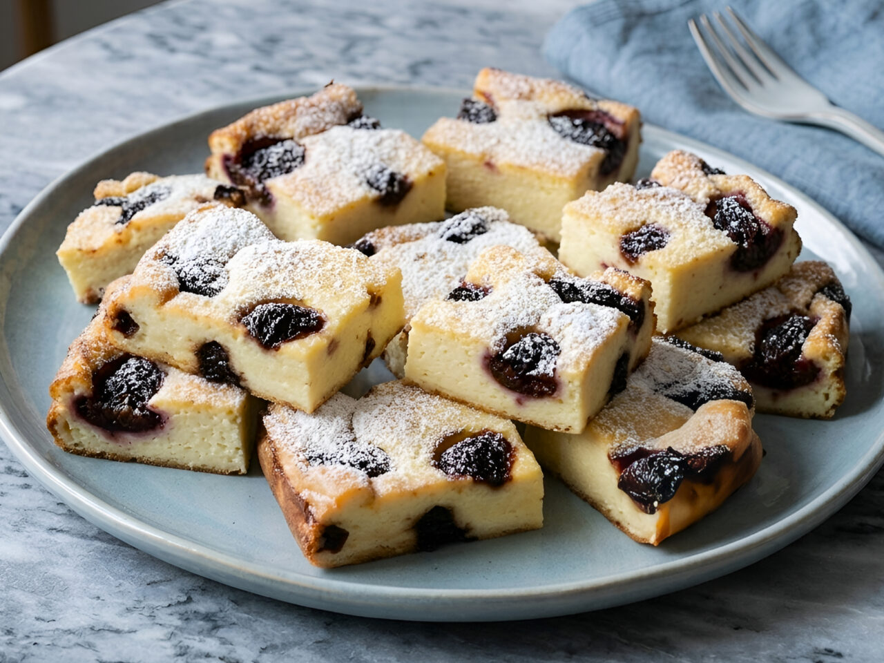 Cottage Cheese Pudding with Semolina and Jam