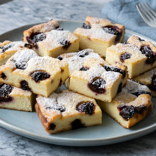 Cottage Cheese Pudding with Semolina and Jam