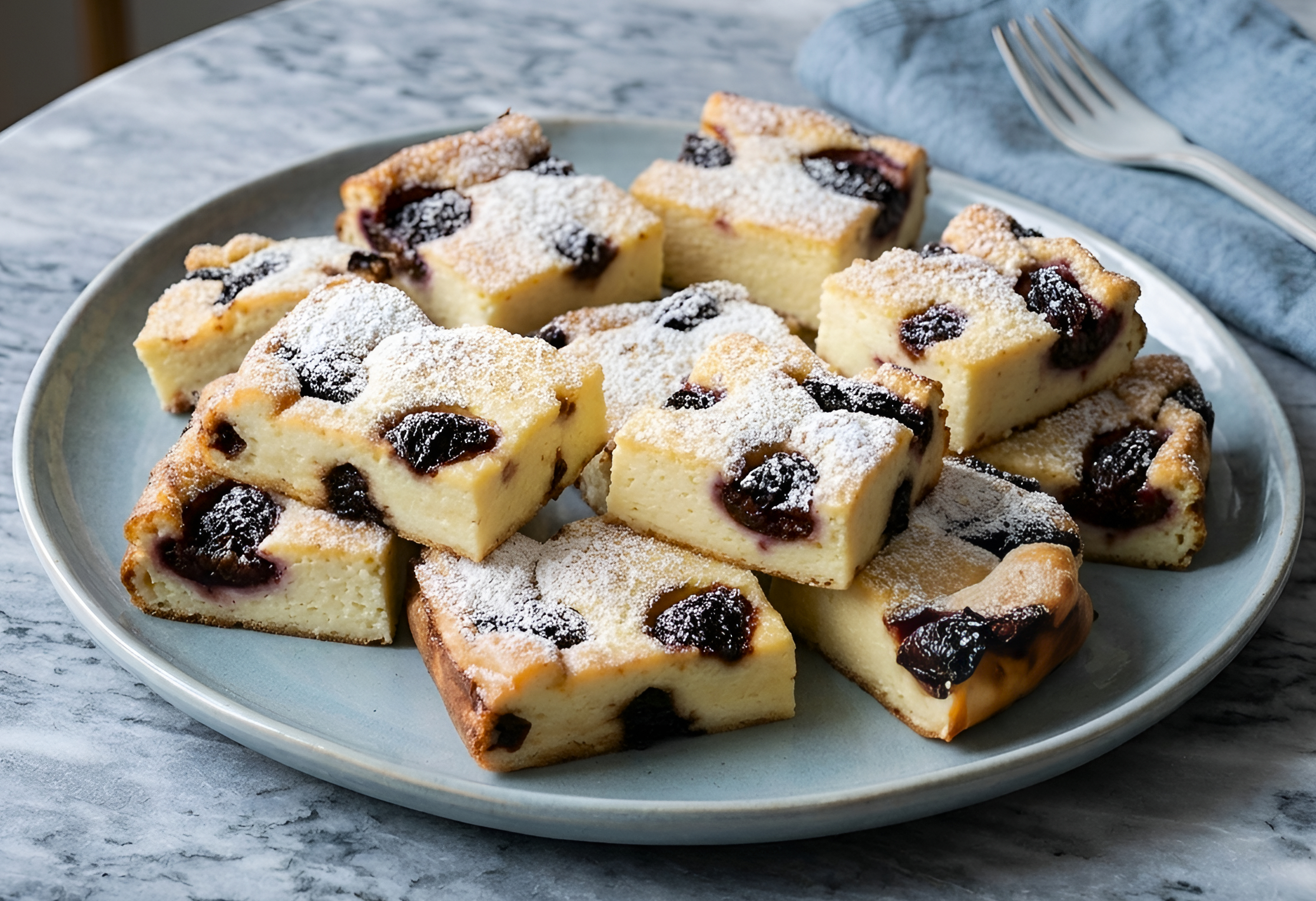 Cottage Cheese Pudding with Semolina and Jam