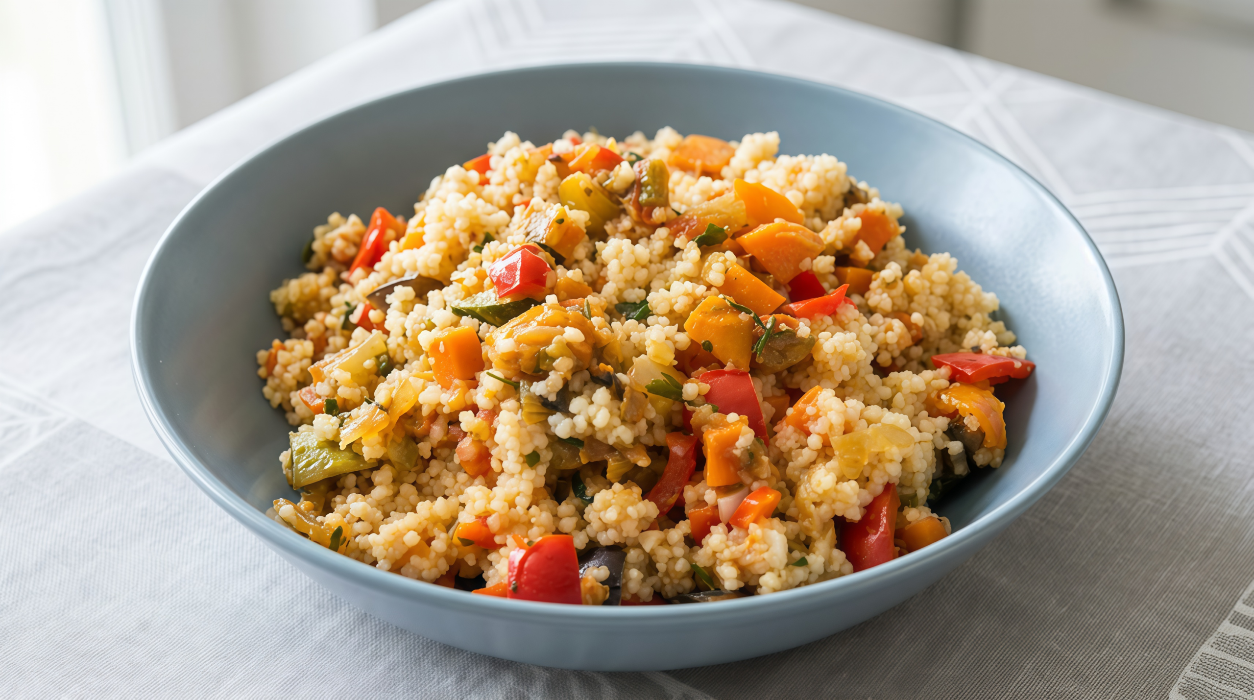 Couscous with Stewed Vegetables in a Skillet