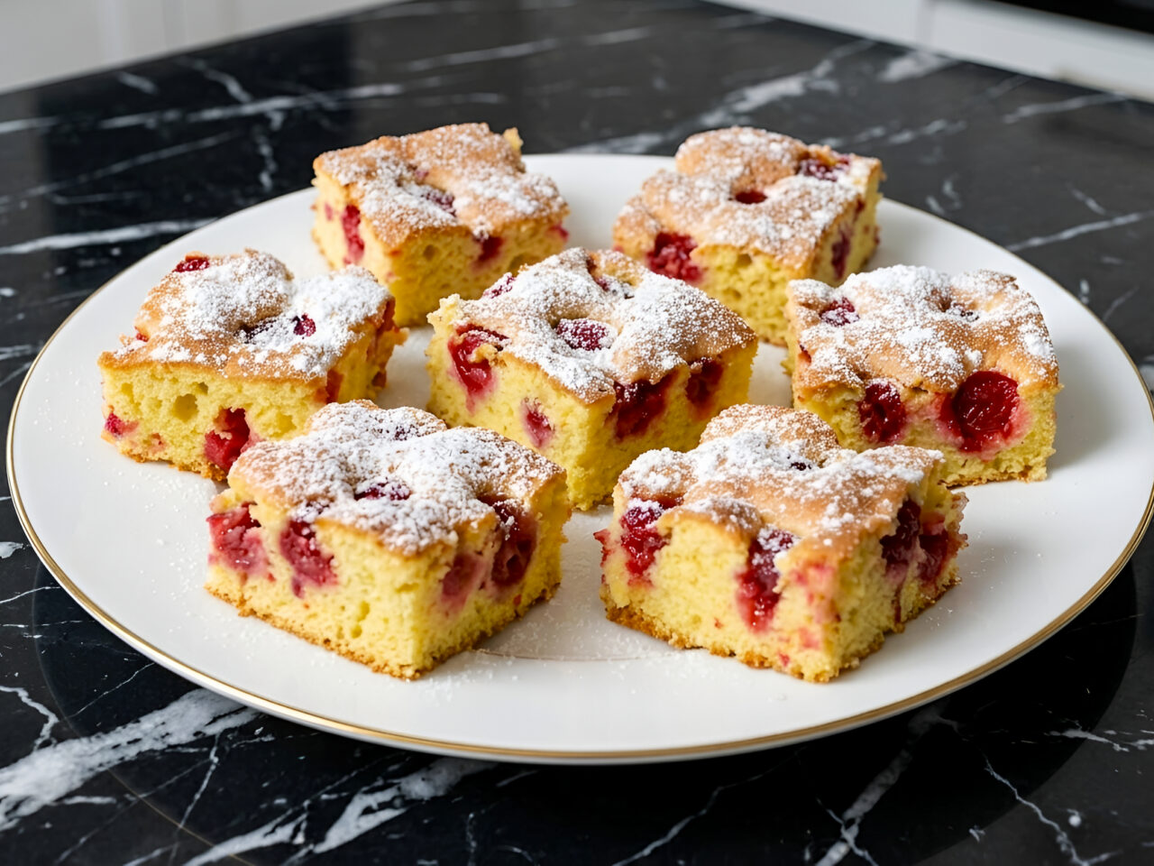 Fluffy Sour Cherry Sponge Cake