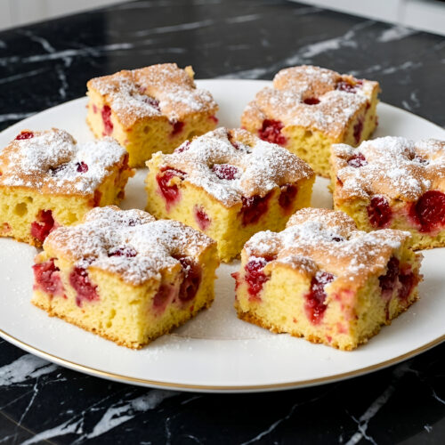 Fluffy Sour Cherry Sponge Cake