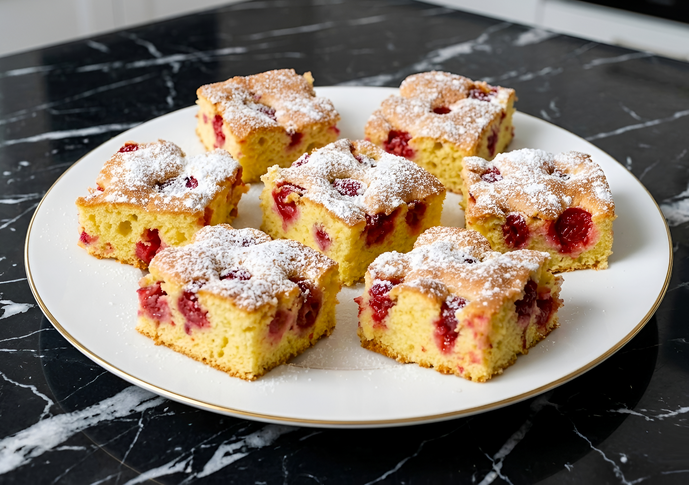 Fluffy Sour Cherry Sponge Cake