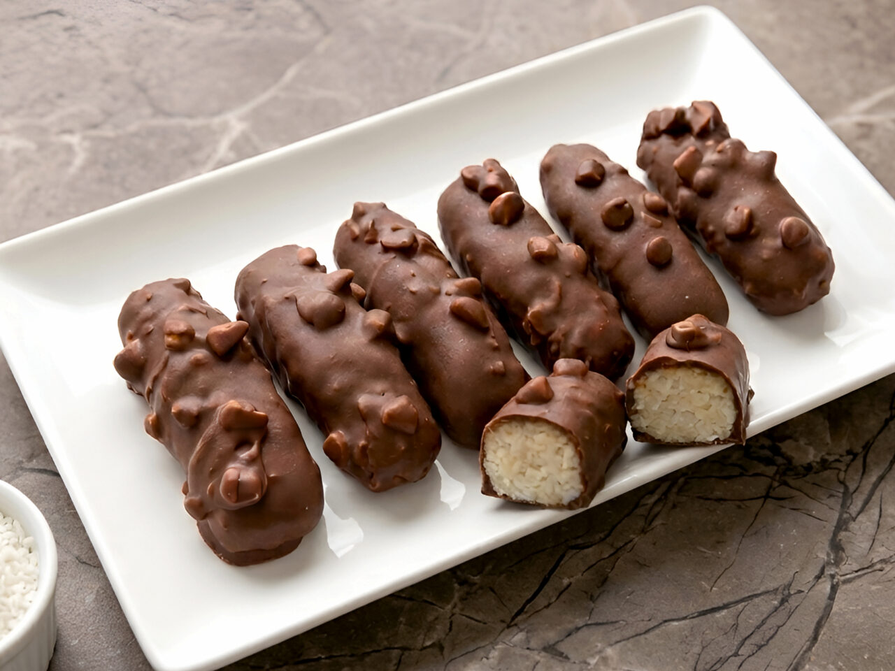 Glazed Cottage Cheese Bars with Chocolate and Hazelnuts