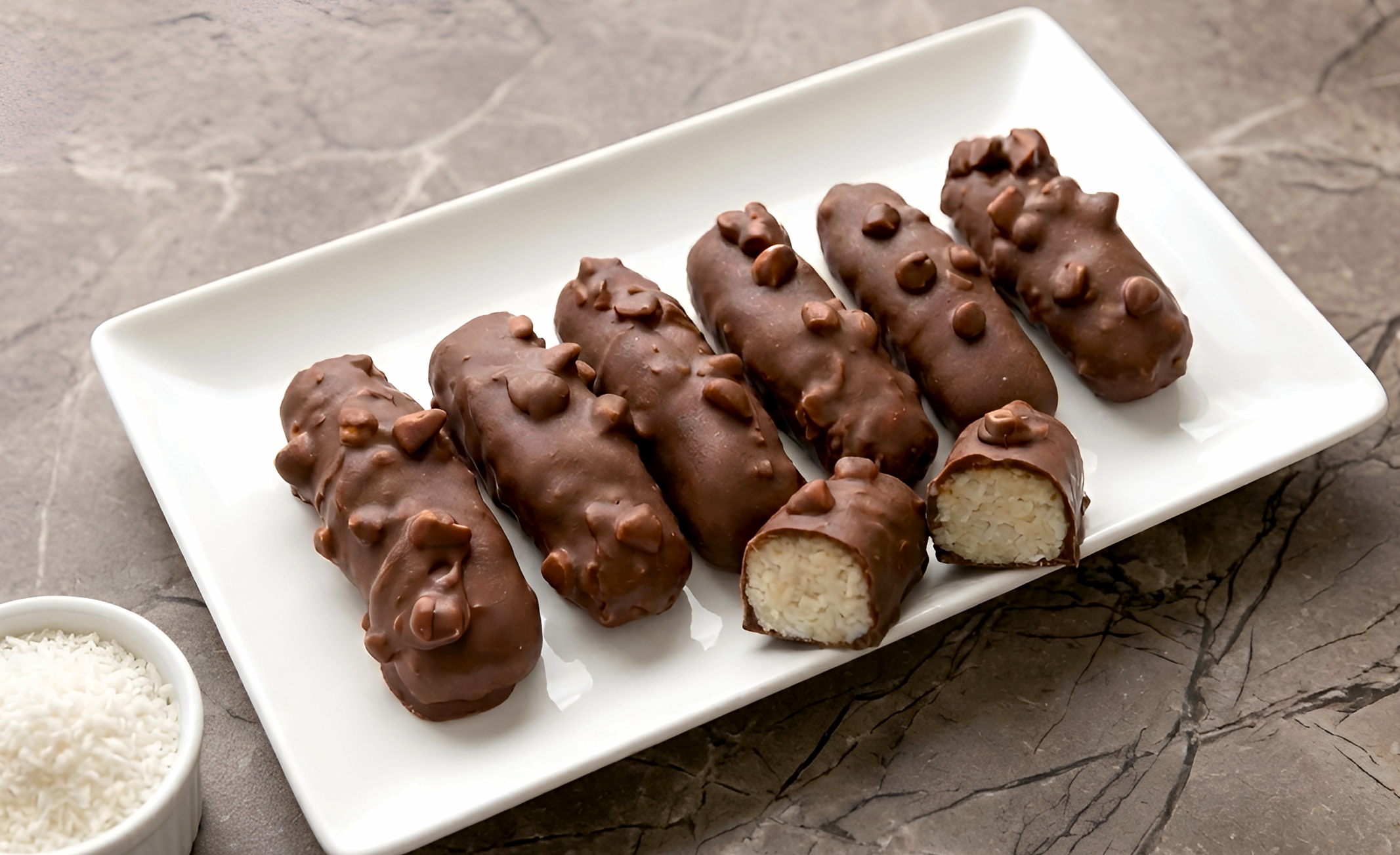 Glazed Cottage Cheese Bars with Chocolate and Hazelnuts