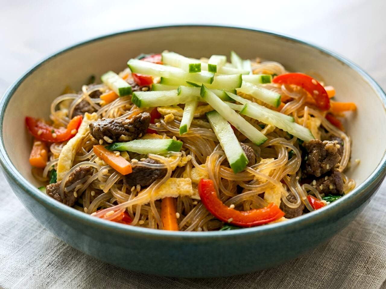 Korean Glass Noodle Salad with Funchoza