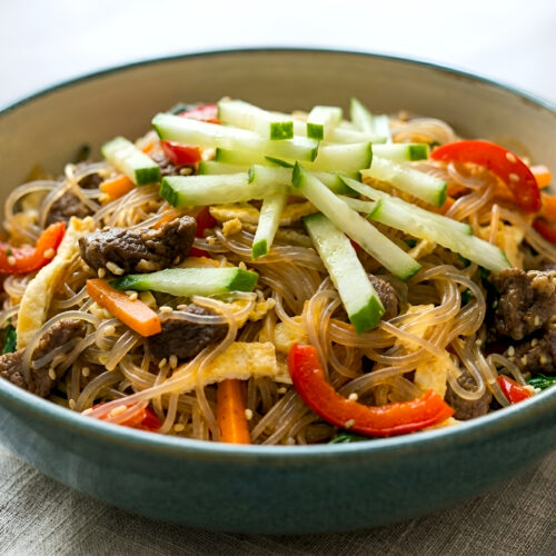 Korean Glass Noodle Salad with Funchoza