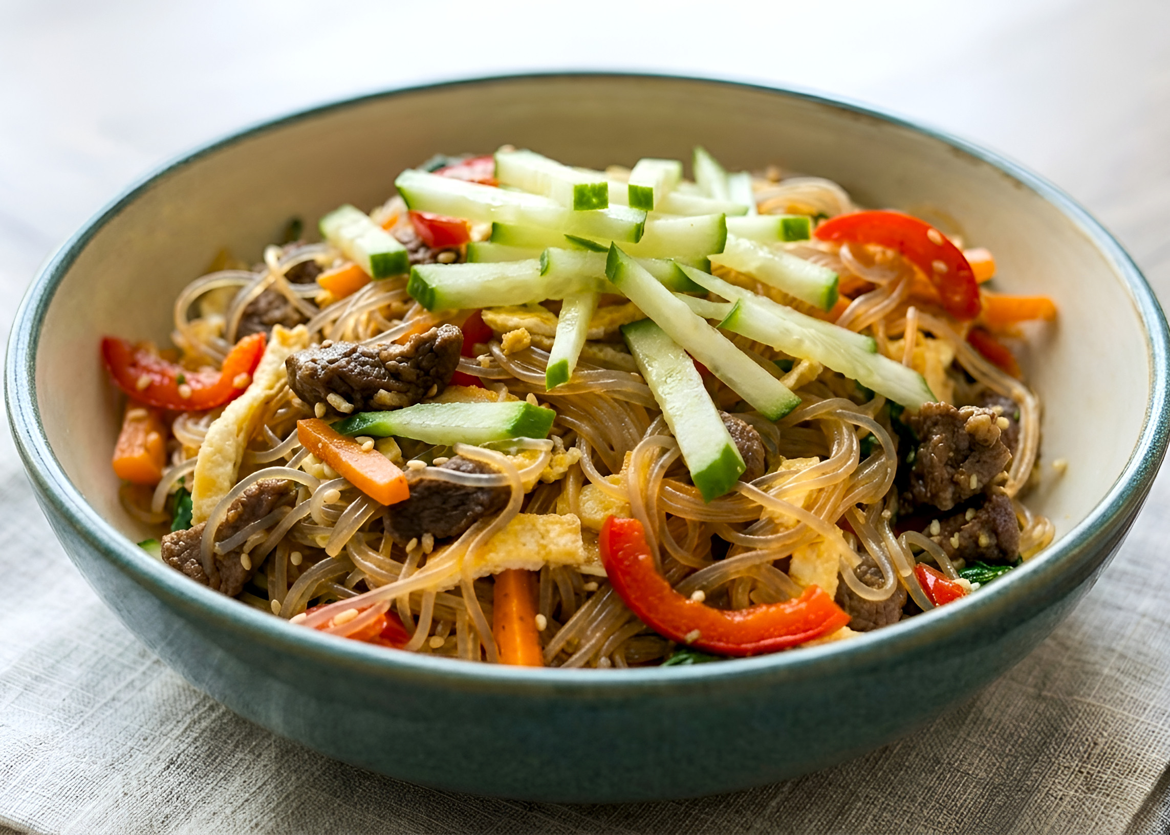 Korean Glass Noodle Salad with Funchoza