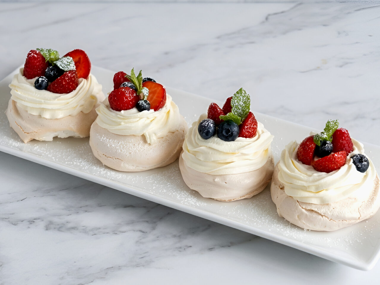 Mini Berry Pavlova Cakes