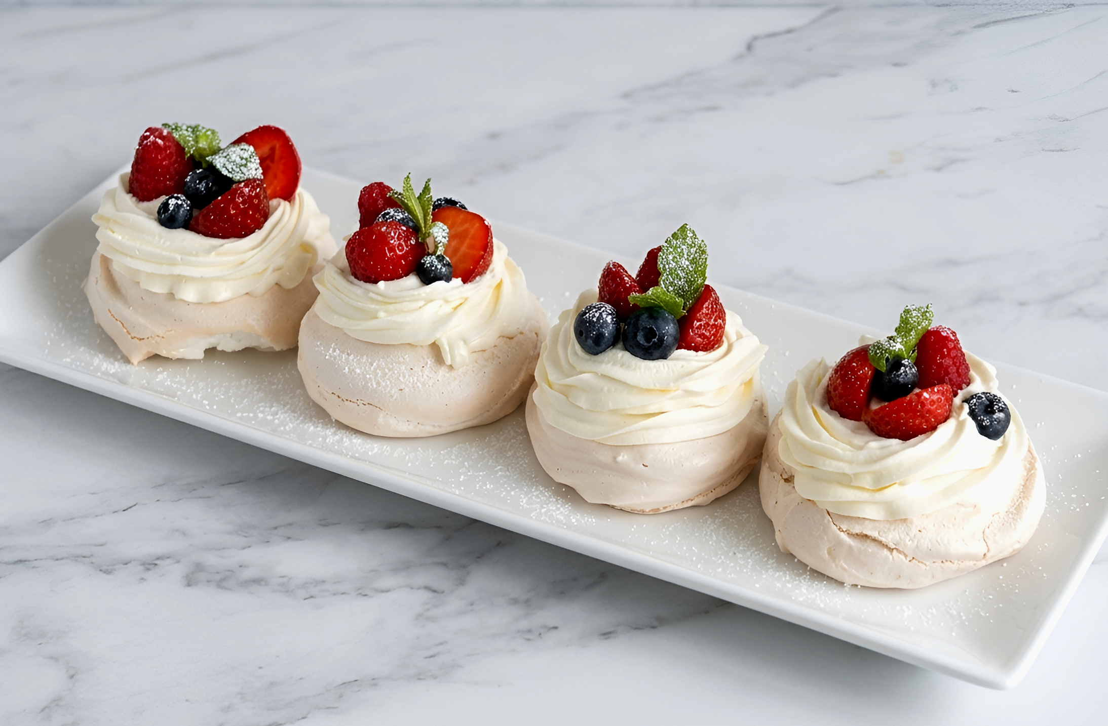 Mini Berry Pavlova Cakes