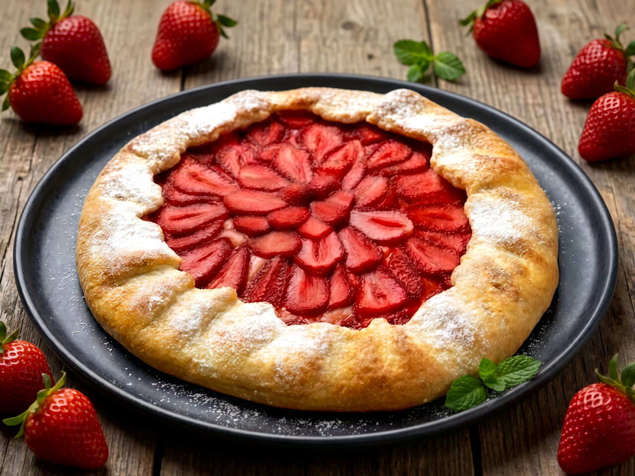 Rustic Strawberry Cottage Cheese Galette