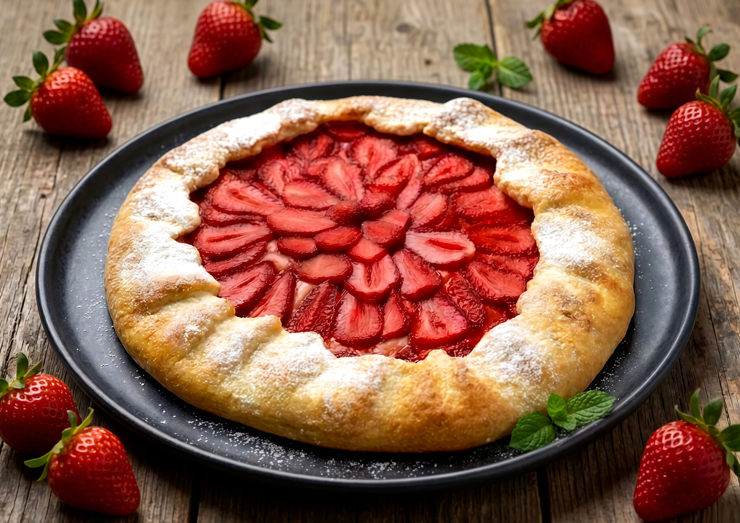 Rustic Strawberry Cottage Cheese Galette