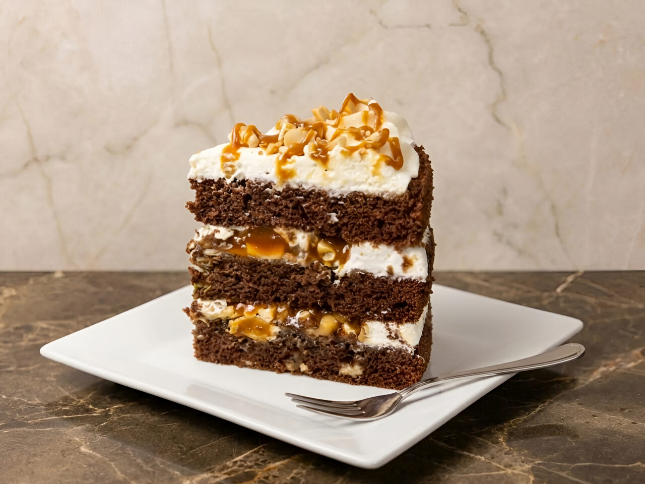 Snickers-Style Caramel Peanut Layer Cake