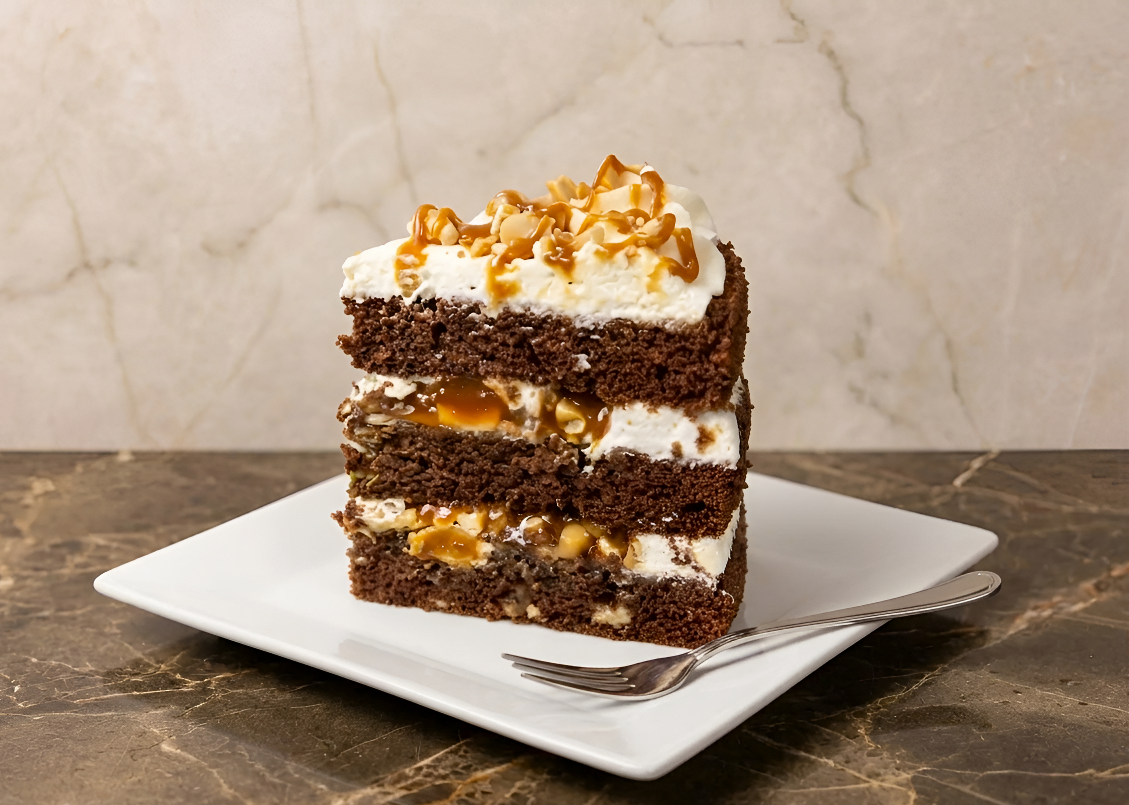 Snickers-Style Caramel Peanut Layer Cake