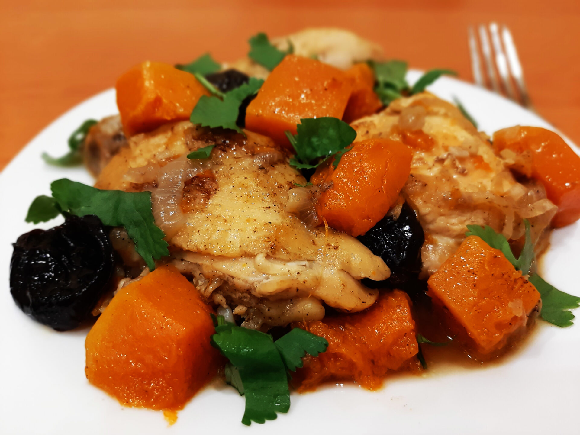 Chicken with Butternut Squash and Prunes