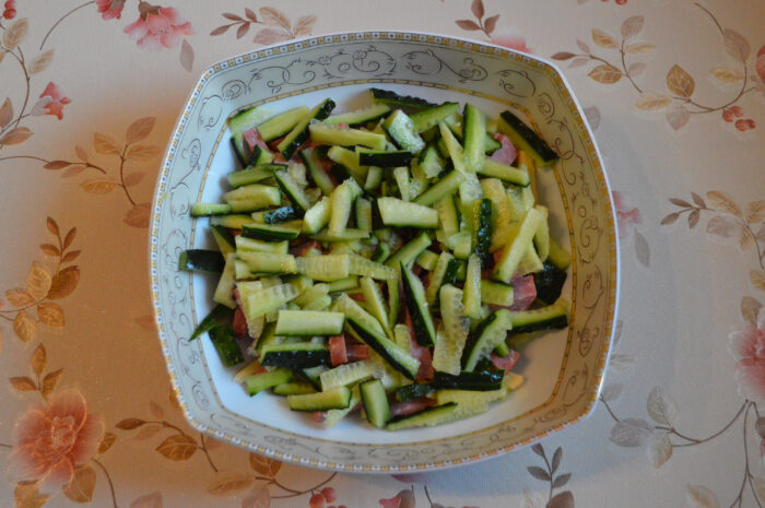 Cut the cucumbers