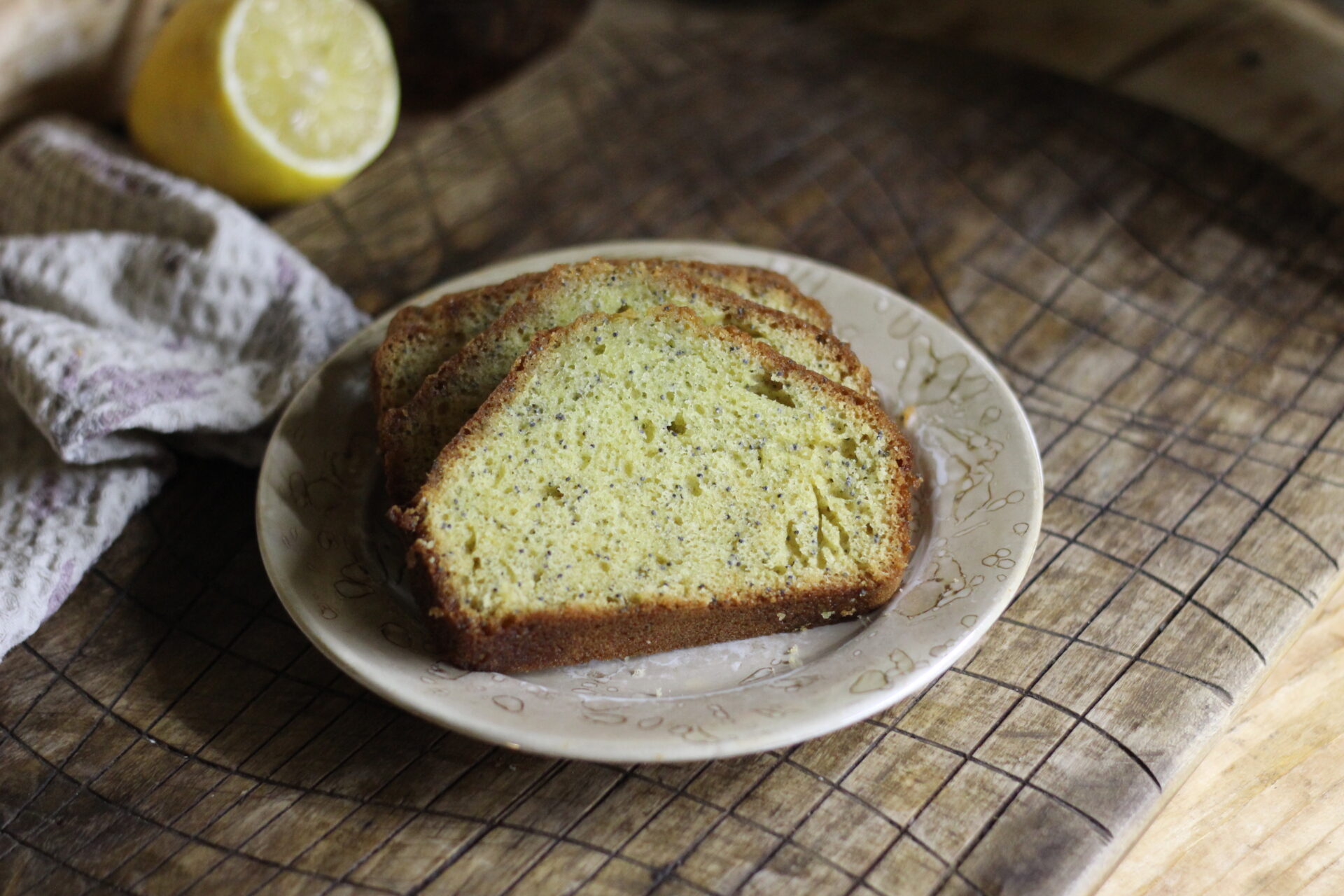 Lemon Poppy Seed Loaf Cake in Syrup