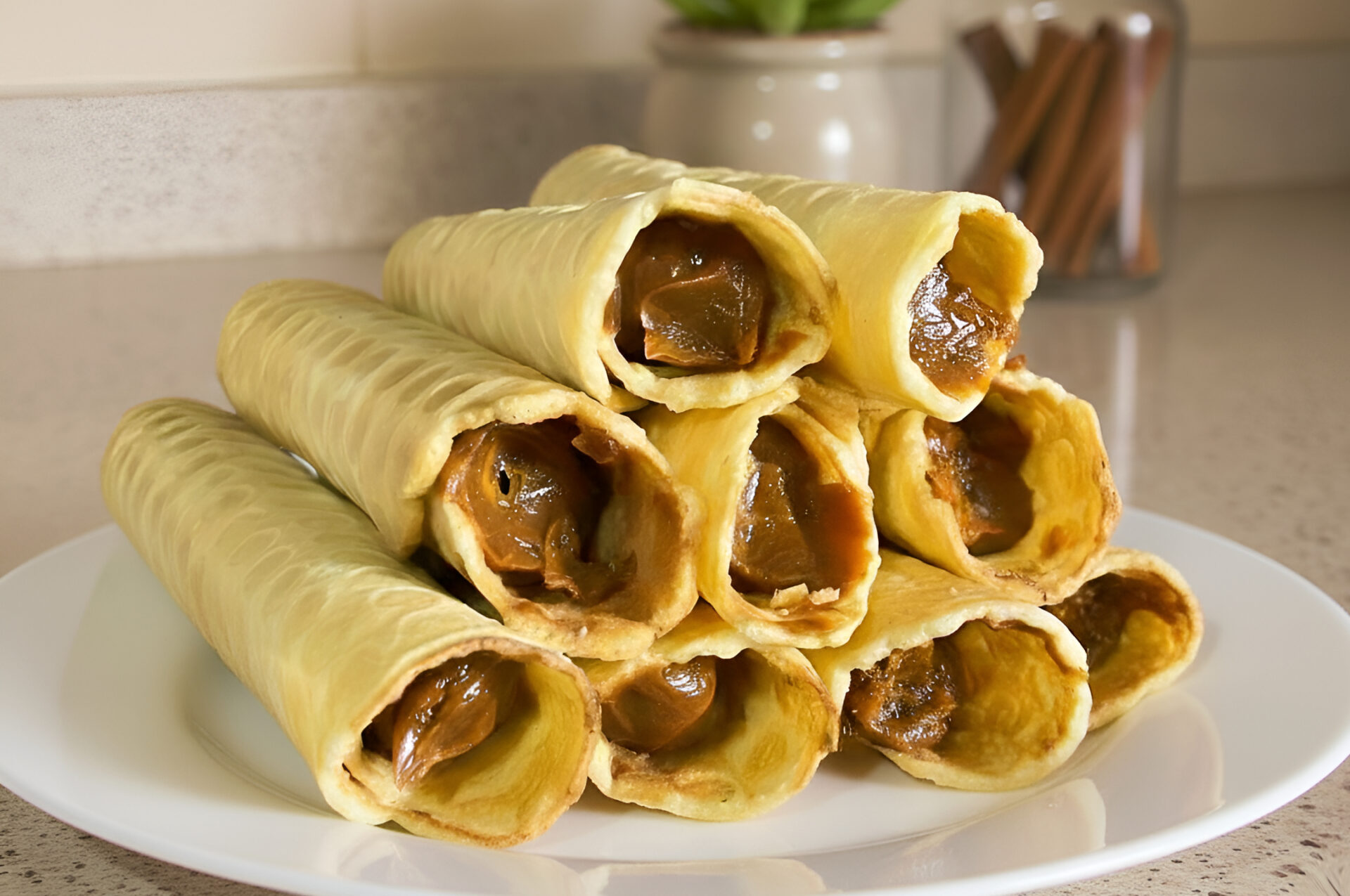 Wafer Rolls with Dulce de Leche Cream