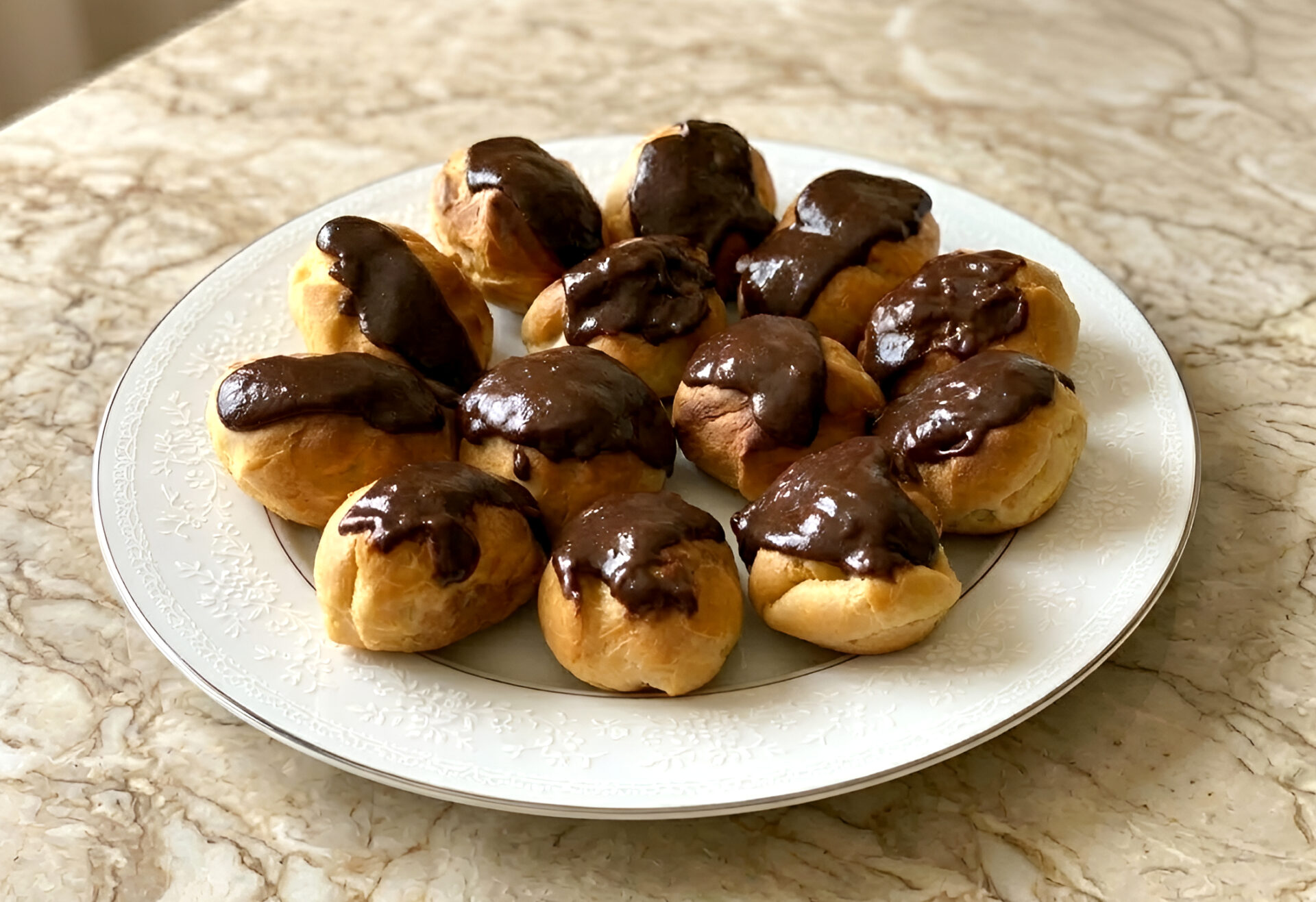 Chocolate Cream Éclairs with Cottage Cheese Filling