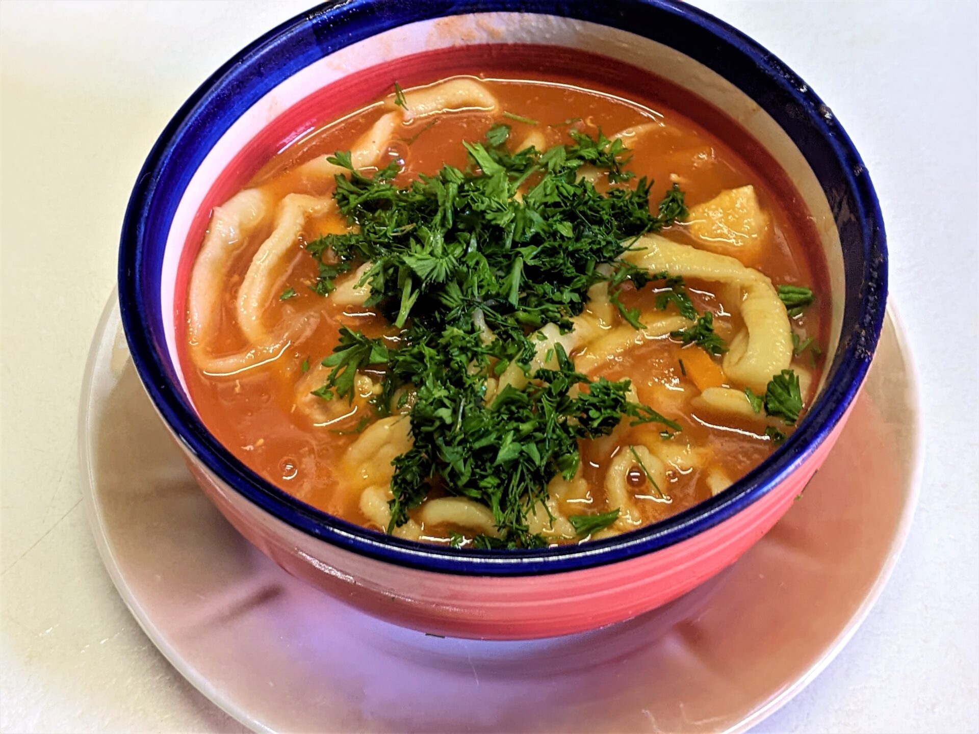 Cozy Tomato Soup with Homemade Egg Noodles