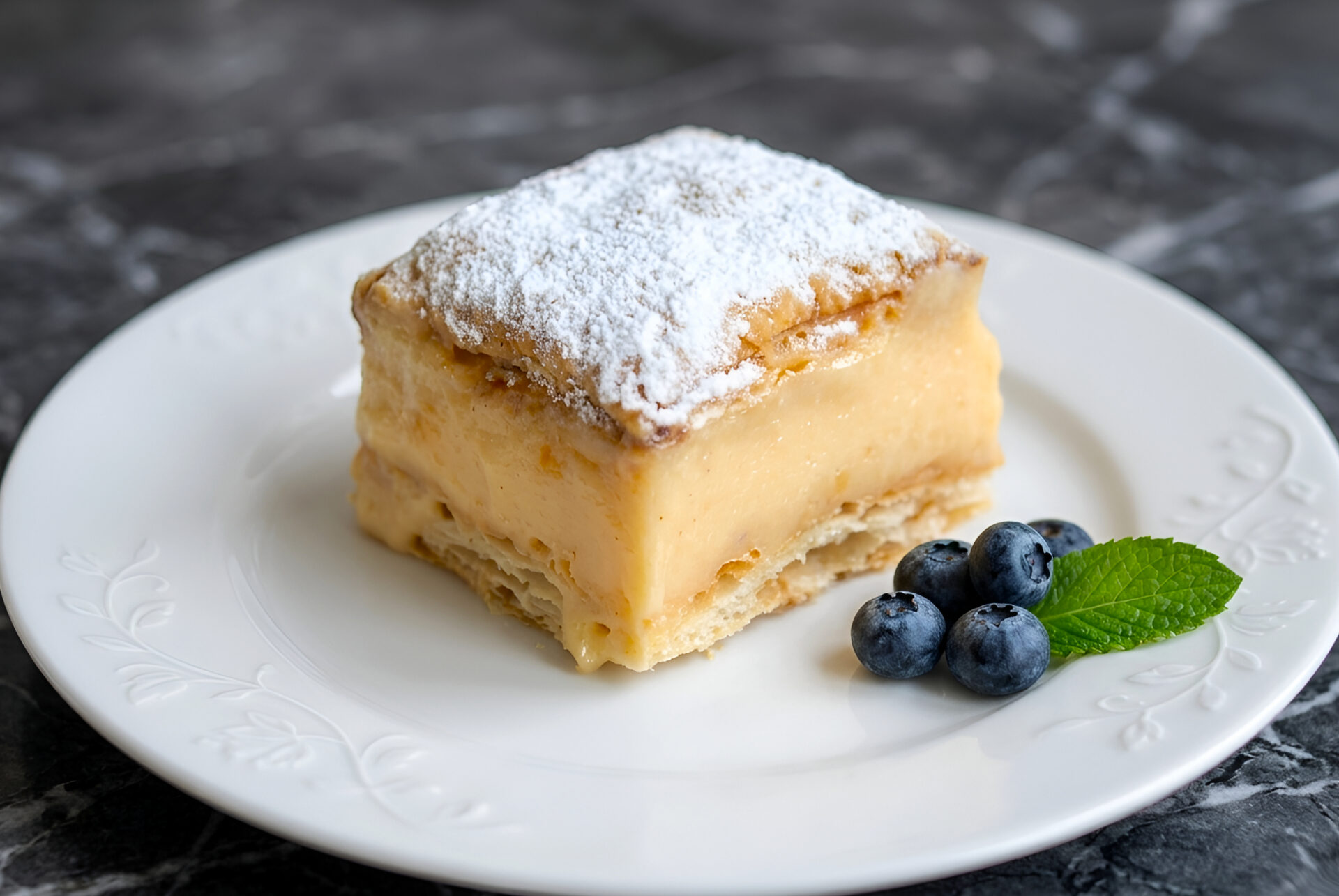 Cremsnit de casa cu crema de vanilie