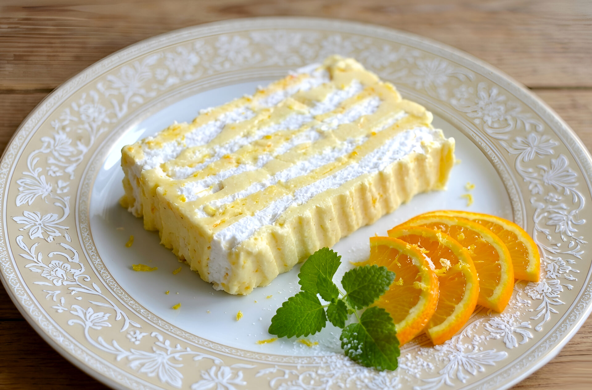 Tort de bezea cu crema de portocale si lamaie