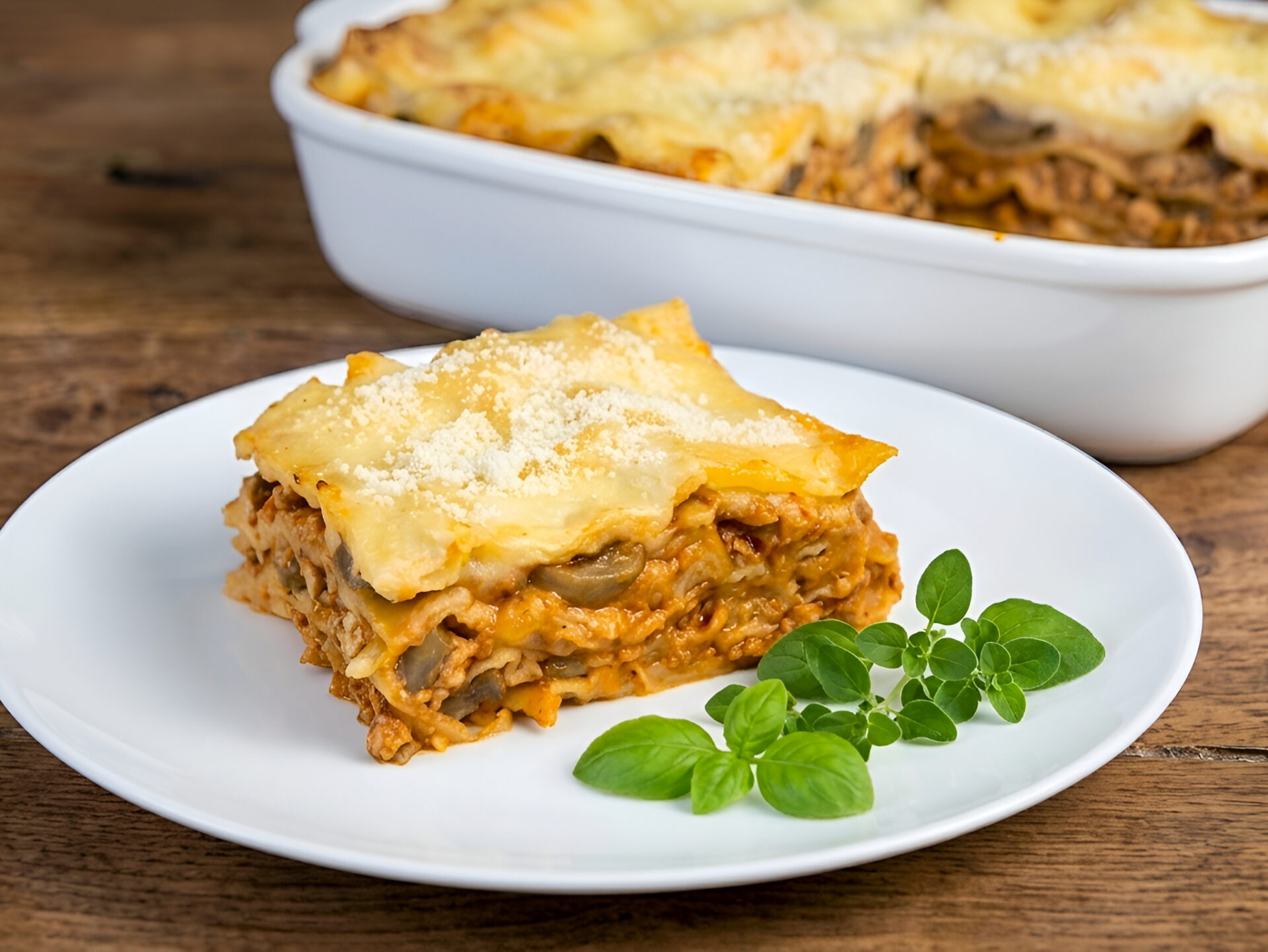 Lasagna cu piept de pui si ciuperci